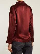 Thumbnail for your product : Toga Asymmetric Cowl-neck Satin Top - Womens - Burgundy