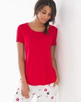Thumbnail for your product : Embraceable Cool Nights Cool Nights Short Sleeve Pajama Tee with Pocket Festive Red