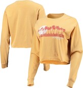 Thumbnail for your product : Step Ahead Women's Gold Florida State Seminoles Beach Club Cropped Long Sleeve T-shirt