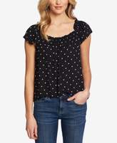 Thumbnail for your product : CeCe Square Neck Tropic Dot Blouse