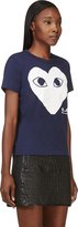 Thumbnail for your product : Comme des Garcons Play White & Navy Logo Print T-Shirt