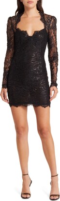 Long Sleeve Lace Sequin Dress