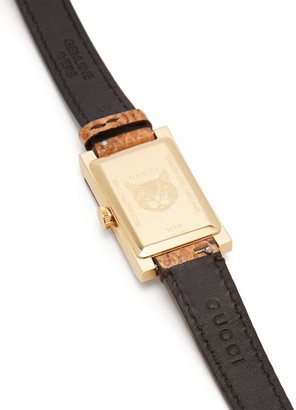Gucci G-frame Snakeskin Watch - Brown