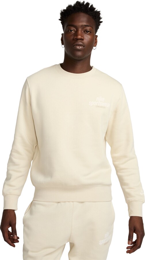 Nike Men's Sportswear Club Crewneck Sweatshirt - Light Khaki/Sail