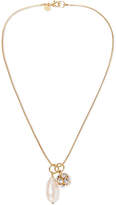 Thumbnail for your product : Beaufille - Gold-plated, Faux Pearl And Crystal Necklace