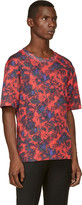 Thumbnail for your product : John Lawrence Sullivan Red & Blue Marbled Print Crewneck T-Shirt