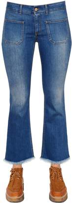 Stella McCartney Crop Flared Stretch Cotton Denim Jeans
