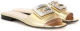 Thumbnail for your product : Gucci Metallic leather slides