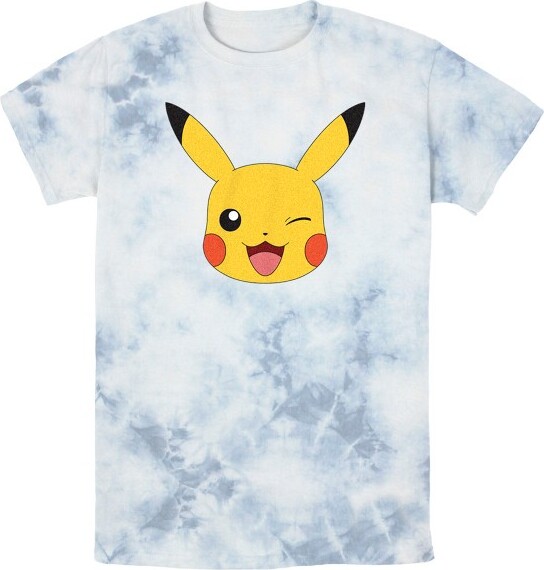 Pokemon Men's Pikachu Wink Face T-Shirt - White/Blue - Small - ShopStyle