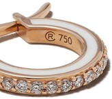 Thumbnail for your product : Raphaele Canot 18kt rose gold Skinny Deco diamond and enamel mini hoops