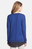 Thumbnail for your product : Kensie Woven Inset Speckled Mélange Sweater