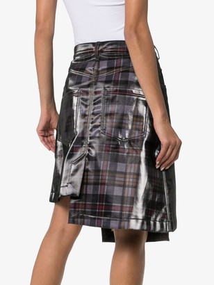 Delada Asymmetric Checked Skirt