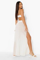 Thumbnail for your product : boohoo Tall Linen Split Side Maxi Skirt