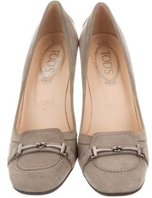 Tod's Suede Round-Toe Pumps