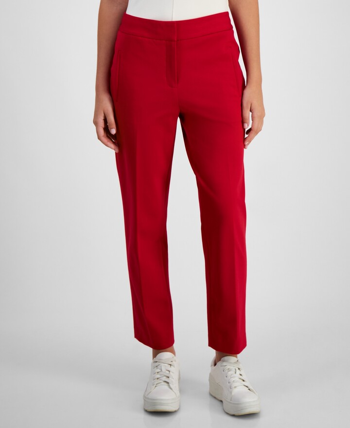 Bar III Women's Straight-Leg Mid-Rise Ankle Pants, Created for Macy's ...
