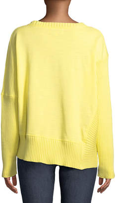 Neon Buddha Plus Size South Beach Pullover Sweater w/ Asymmetric Hem