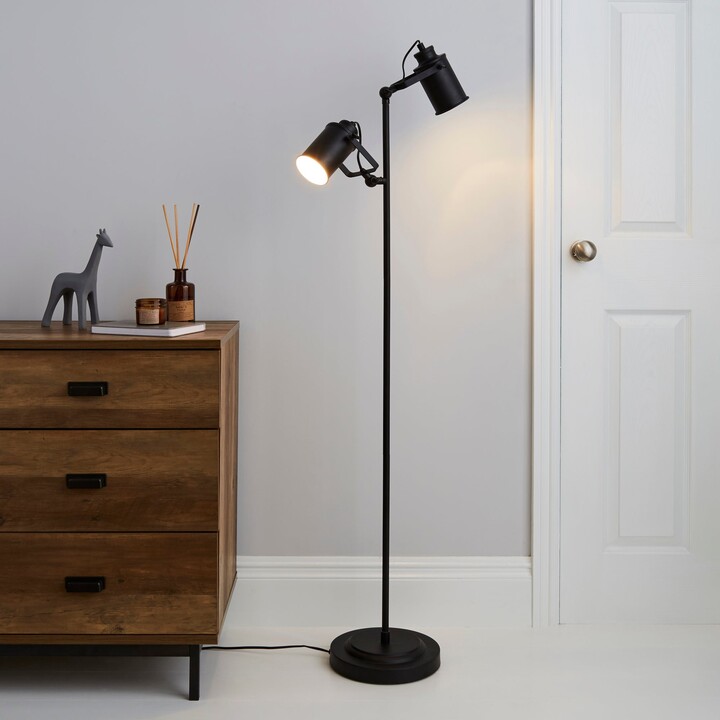 Dunelm Healy 2 Light Black Floor Lamp Black ShopStyle
