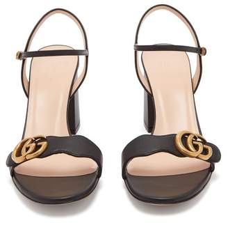 Gucci Gg Marmont Block Heel Sandals - Womens - Black