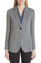 Thumbnail for your product : Emporio Armani Micro Houndstooth Linen, Wool & Silk Blazer