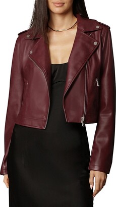 Burgundy Leather Moto Jacket