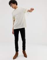 Thumbnail for your product : ASOS Design DESIGN festival relaxed t-shirt with macrame sleeve in ecru-Beige