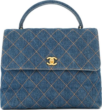 Chanel Vintage Denim Flap Backpack in Blue - ShopStyle