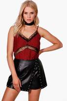 Thumbnail for your product : boohoo Sophie Gingham Lace Insert Cami