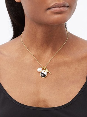 Lizzie Fortunato Yin Yang Oasis Pearl & Gold-vermeil Necklace - Black White
