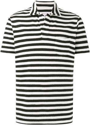 Orlebar Brown Navy Terry stripe polo shirt