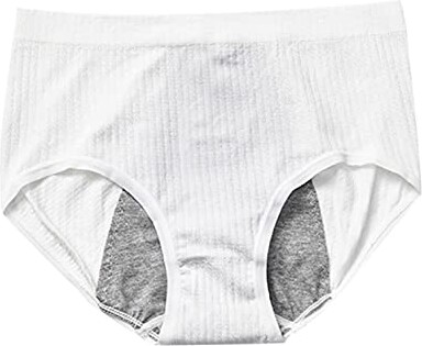 HYCG Knickers For Women Widened Three-Layer Anti-Leakage Menstrual Period  Panties Mid-Waist Breathable And Refreshing Boxer Briefs White - ShopStyle