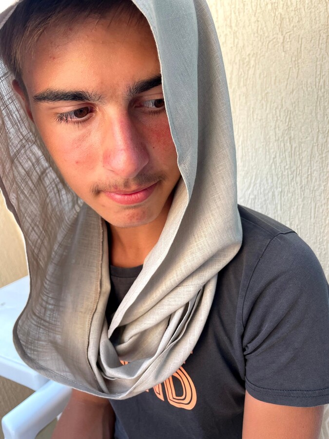 Etsy Beige Hooded Scarf For Travel Round With Hood Summer Sun Protection Circle Cowl Medieval Cosplay