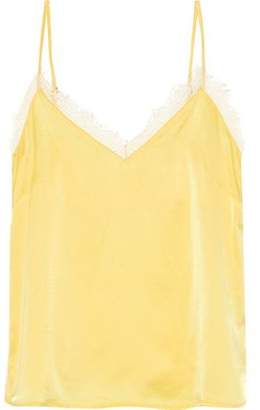 Anine Bing Lace-trimmed Silk-satin Camisole