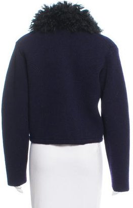 Louis Vuitton Fur-Trimmed Knit Jacket