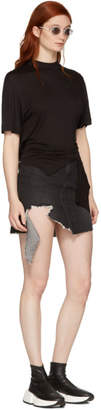 Sjyp SSENSE Exclusive Black Denim Cut-Off Miniskirt
