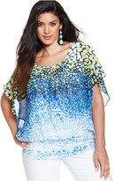 Thumbnail for your product : Style&Co. Plus Size Printed Flutter-Sleeve Top