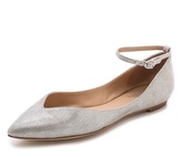 Thumbnail for your product : Belle by Sigerson Morrison Sable Metallic Ankle Strap Flats