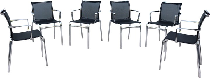 Modern Italian Alberto Meda For Alias Bigframe Mesh Dining Armchairs, Set Of 6