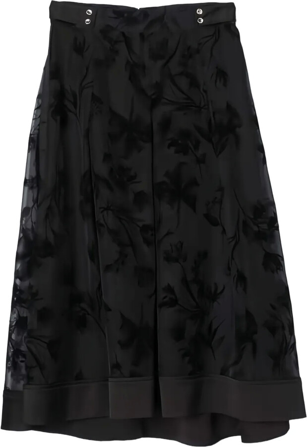 3.1 Phillip Lim Embossed-Florals Midi Skirt