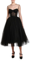 Thumbnail for your product : Dolce & Gabbana Netted Illusion Bustier Tulle Dress