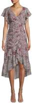 Thumbnail for your product : Shoshanna Elnora Asymmetric Shirred Floral Dress