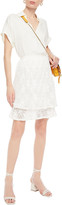 Thumbnail for your product : See by Chloe Grosgrain-trimmed Layered Leavers Lace Mini Skirt