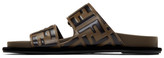 Thumbnail for your product : Fendi Brown and Black Forever Sandals