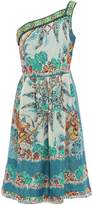 Thumbnail for your product : Anna Sui One-shoulder Printed Metallic Silk-blend Georgette Dress