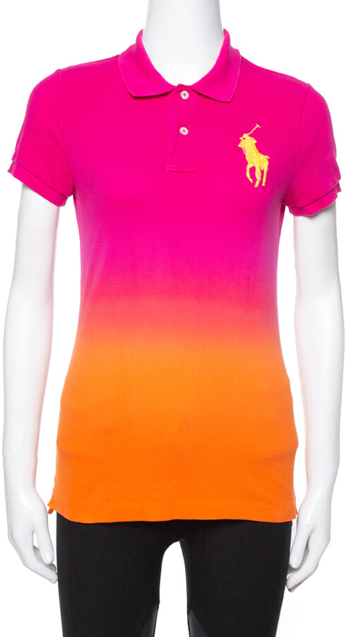 Ralph Lauren Pink Ombre Cotton Pique Skinny Polo T-Shirt M - ShopStyle  Shirts