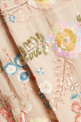 Needle & Thread China Rose embellished chiffon mini dress