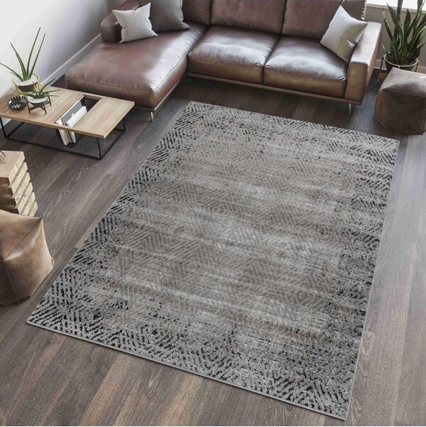 Rug Branch RugBranchIhsanTraditionalGeometricBrownBlackIndoorAreaRug-5'x8'