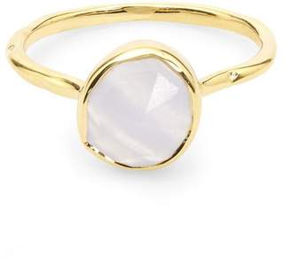 Monica Vinader Gold-Plated Blue Lace Agate Siren Stacking Ring