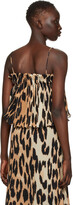 Thumbnail for your product : Ganni Beige & Black Georgette Pleated Strap Camisole