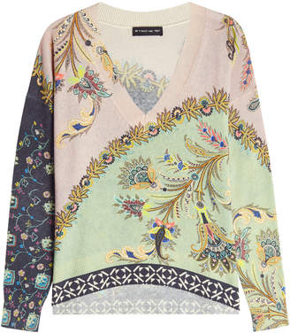 Etro Printed Wool Pullover with Cashmere