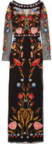 Thumbnail for your product : Temperley London Toledo floral-embroidered tulle gown